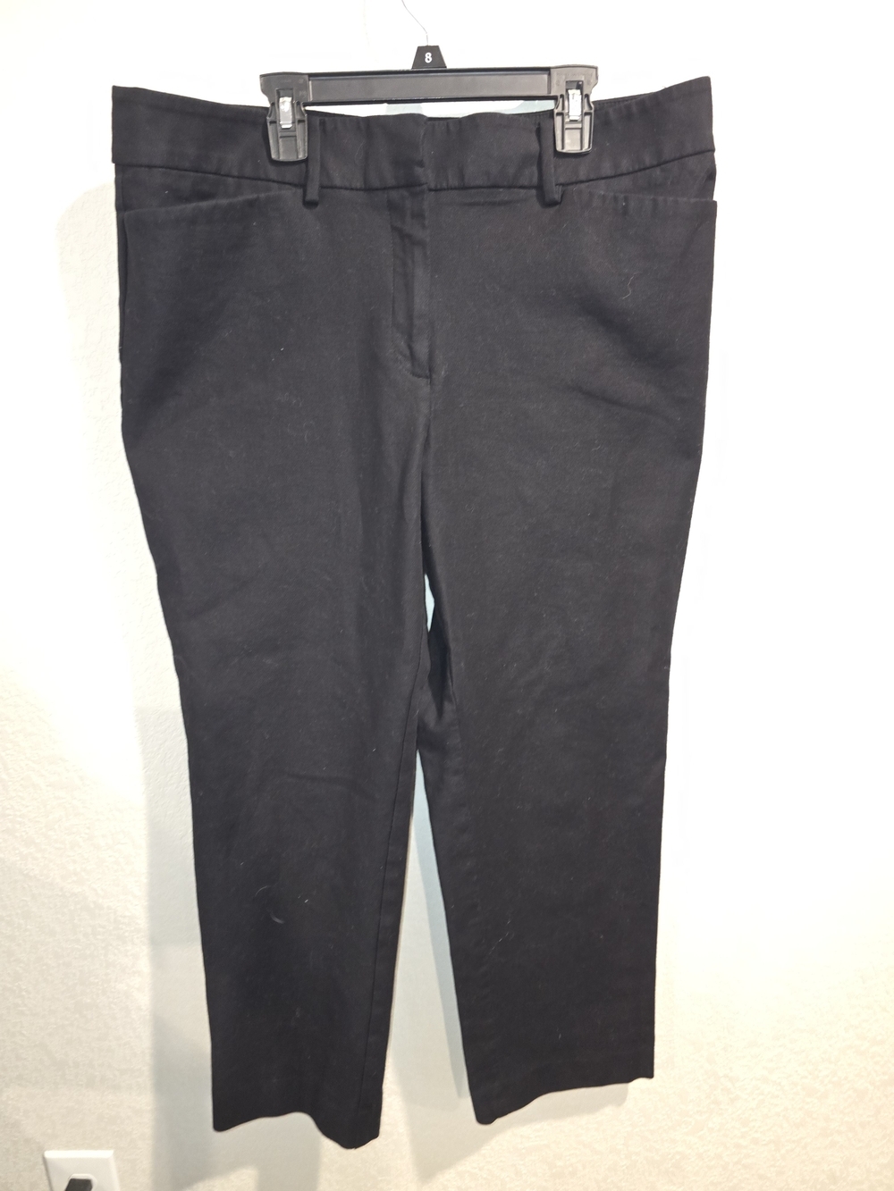 Ann Taylor Factory Cotton Stretch Crop Ankle Dress Pants Black 12